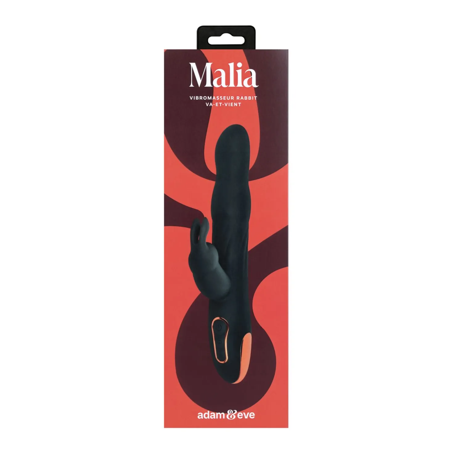 Malia par Adam & Eve - Vibromasseur rabbit va-et-vient - Noir