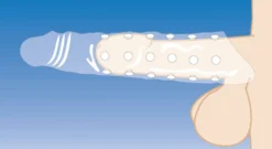 Manchon extenseur pour pénis avec nœuds - Transparent