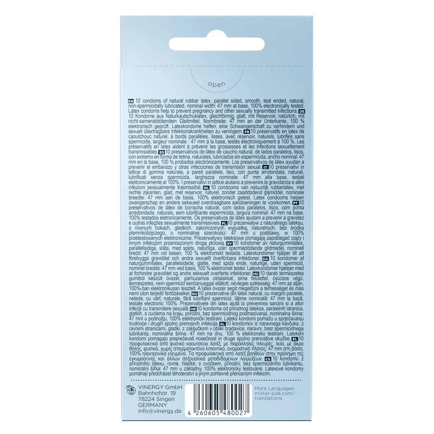 MISTER.SIZE - XS Préservatifs Ultra Fins - 10 Pièces