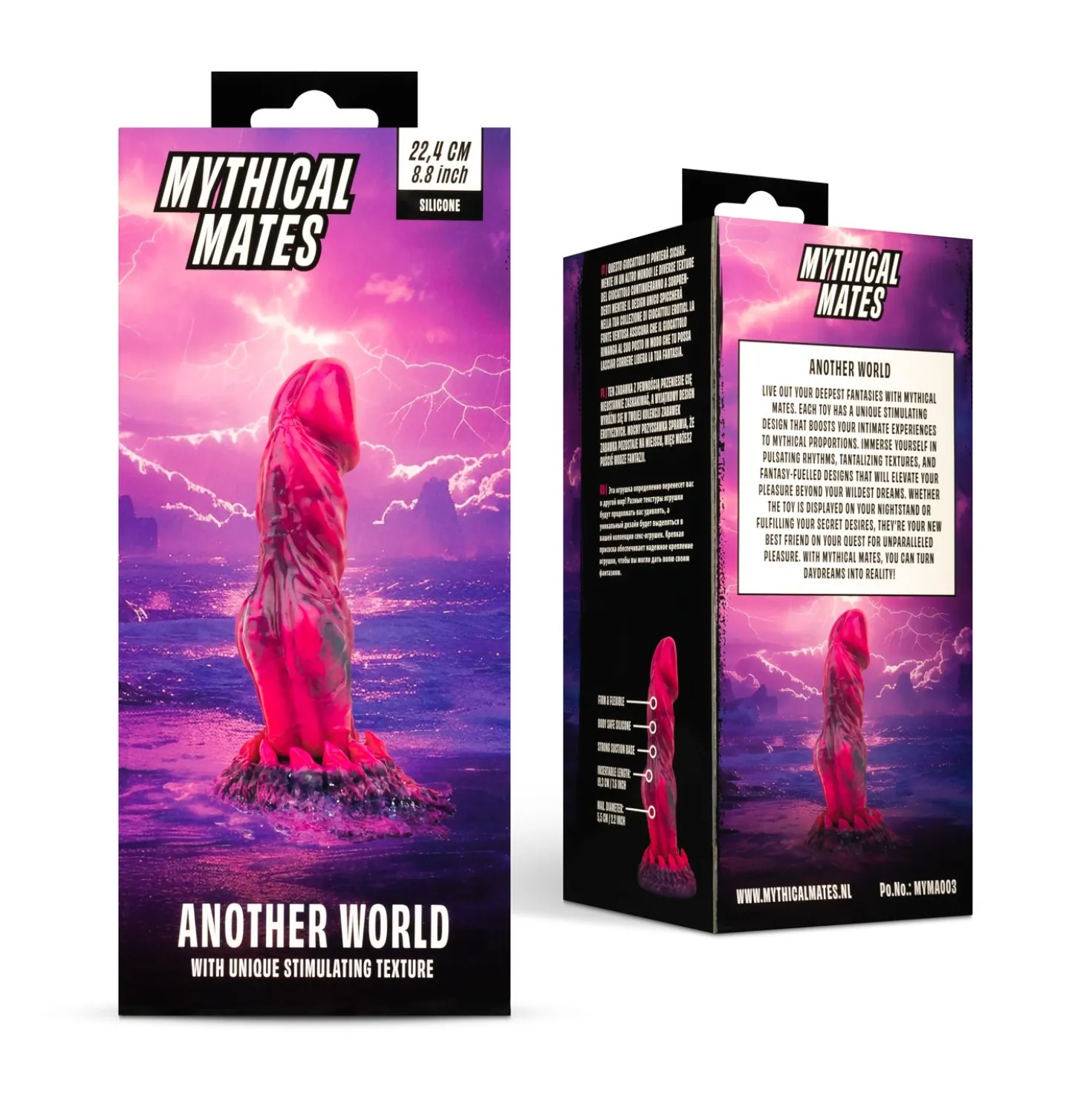 Mythical Mates - Another World Godemiché Rose & Violet - 22.4 cm