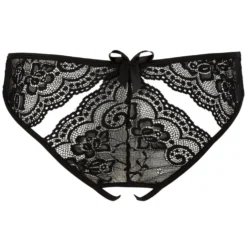 NO:XQSE - Culotte Ouverte en Dentelle - Noir