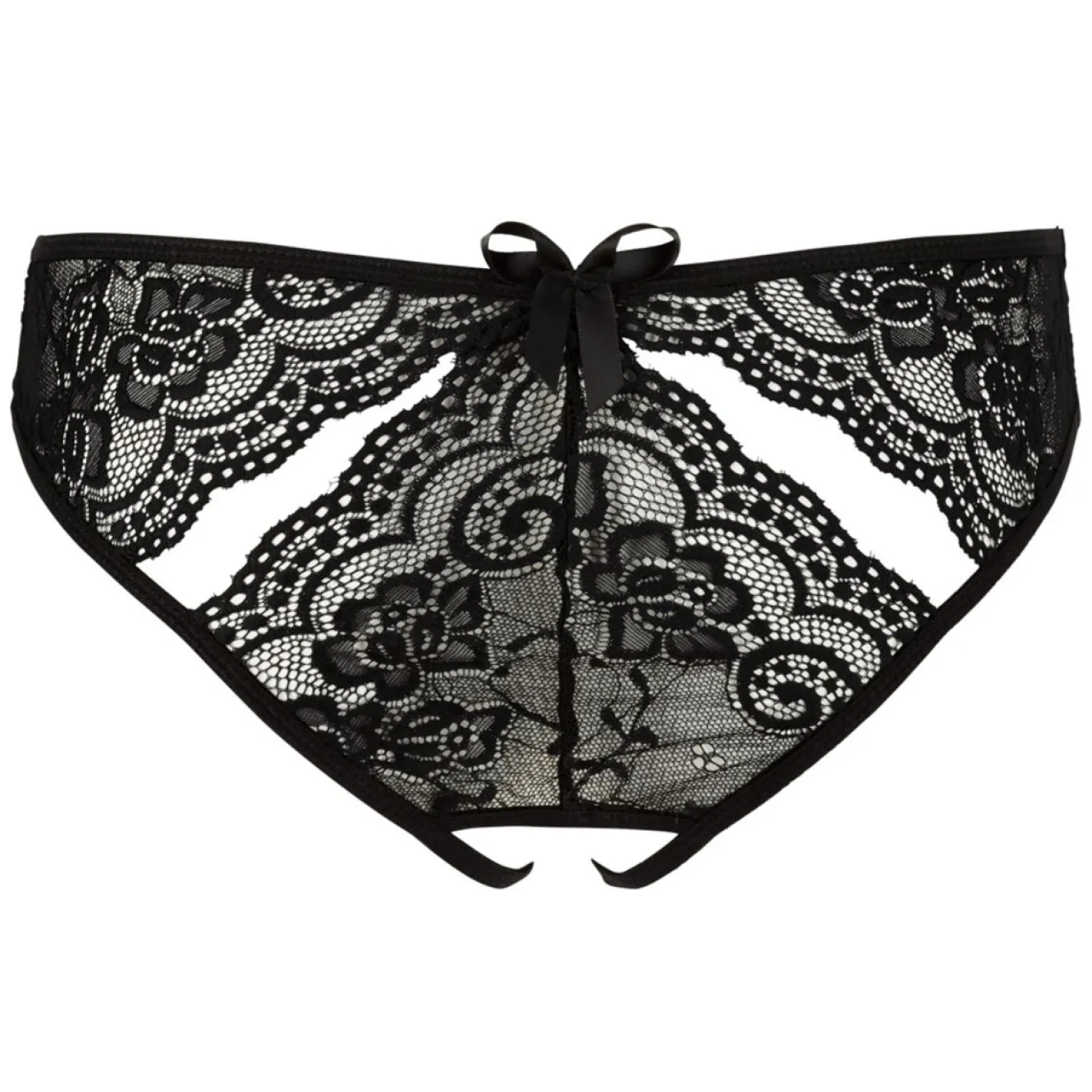 NO:XQSE - Culotte Ouverte en Dentelle - Noir