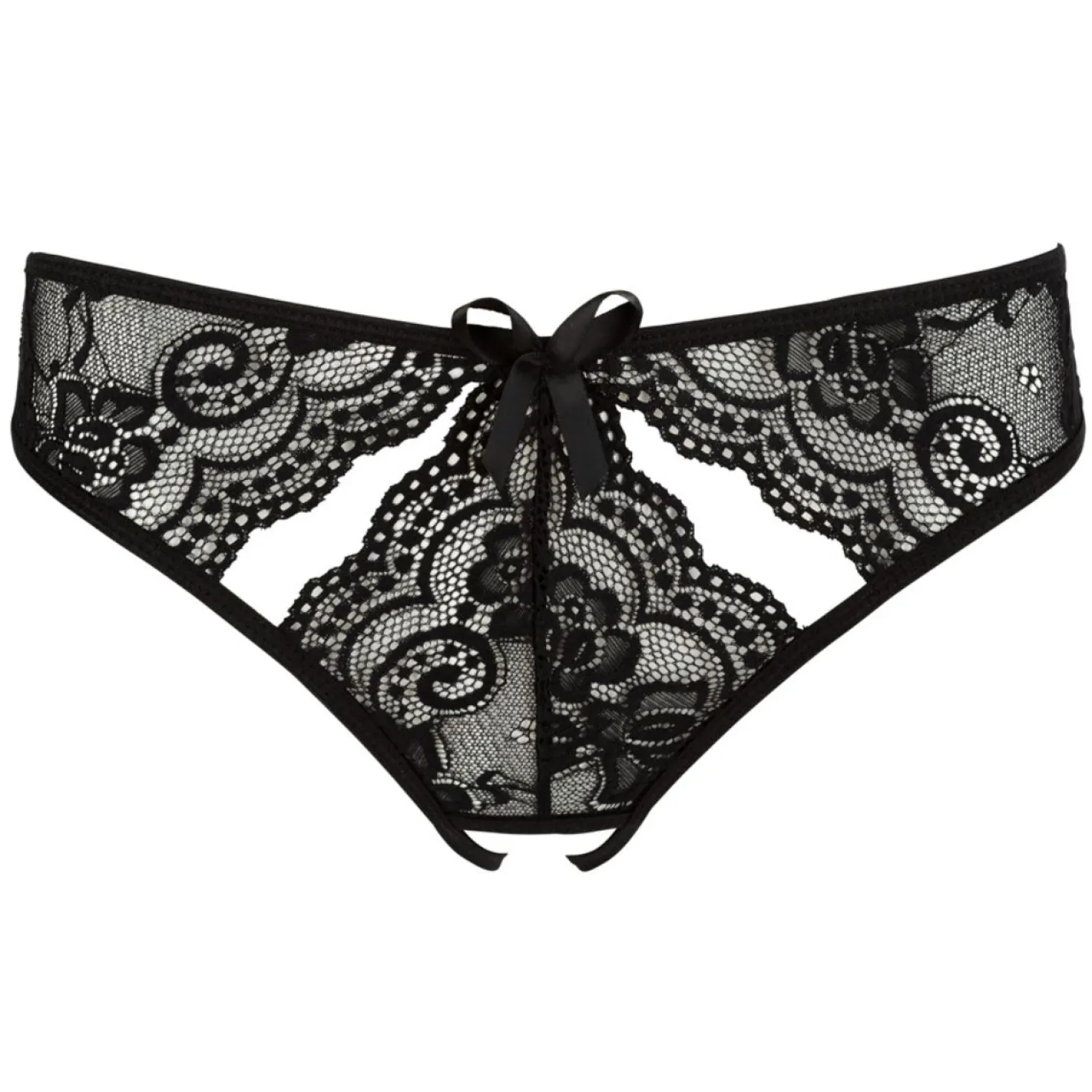NO:XQSE - Culotte Ouverte en Dentelle - Noir