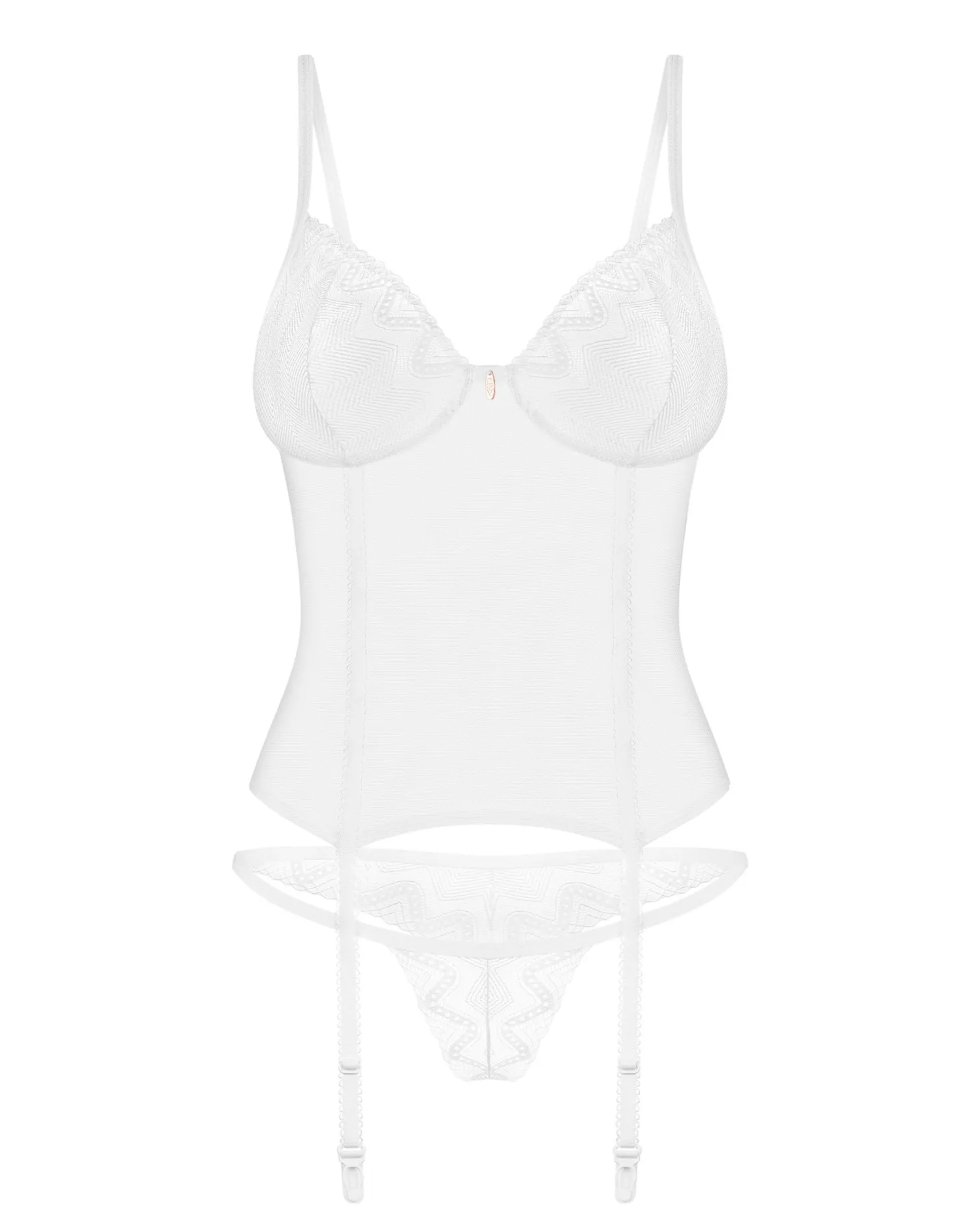 Obsessive - Alissium Corset et String - Blanc
