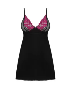Obsessive - Babydoll et String Rosenty - Noir/Violet