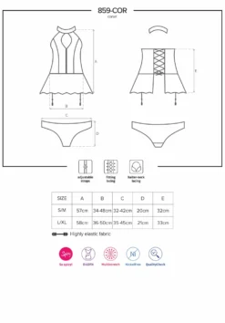 Obsessive – 859-COR-1 Corset & String – Noir