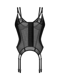 Obsessive - Corset transparent "Arrowel" - Noir