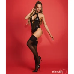 Obsessive – Dominna Crotchless Teddy – Black
