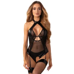 Obsessive – Dominna Crotchless Teddy – Black