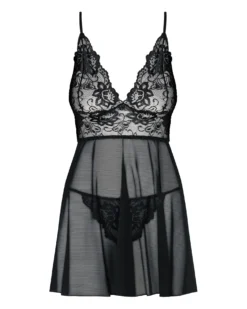 Obsessive - Idillia Nuisette et string - Noir