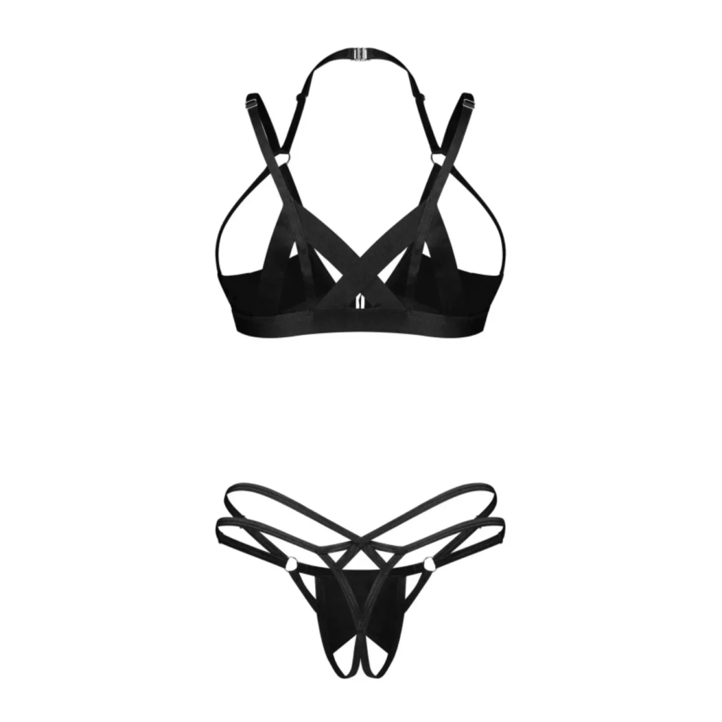 Obsessive – Keira Lise Ensemble 2 Pièces Ouvert – Noir