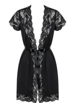 Obsessive - Kimono avec dentelle - Noir