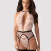 Obsessive - Lilines Teddy Porte-Jarretelles - Rose