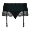 Obsessive - Miamor Jarretel Gordel Met String - Zwart