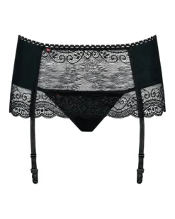 Obsessive - Miamor Jarretel Gordel Met String - Zwart