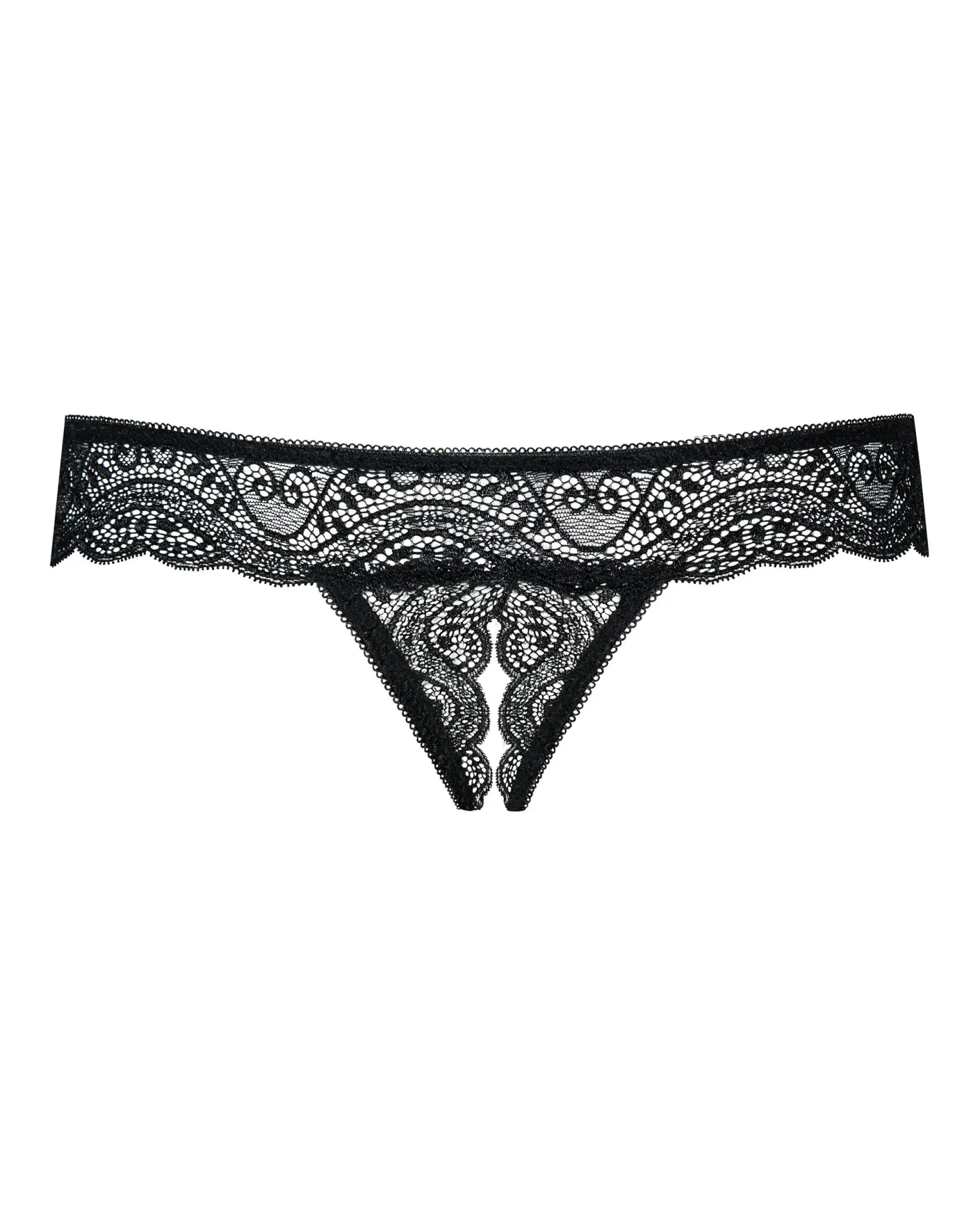 Obsessive - Miamor String Met Open Kruisje - Zwart