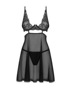 Obsessive - Nutris Babydoll et String - Noir