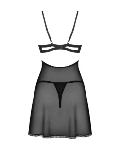 Obsessive - Nutris Babydoll et String - Noir