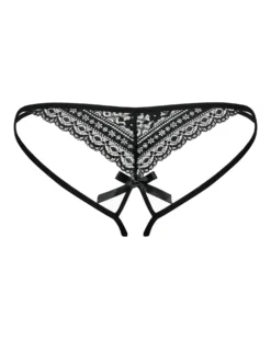 Obsessive - Picantina String ouvert à l'entrejambe - Noir