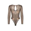 Obsessive – Soranna Teddy Ouvert Manches Longues – Marron