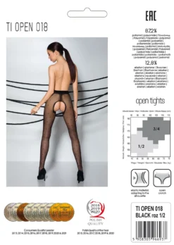 Passion - Tiopen 018 Collant avec Entrejambe Ouvert - Noir