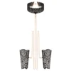 Rosy Gold - Menottes en Dentelle et Collier - Noir
