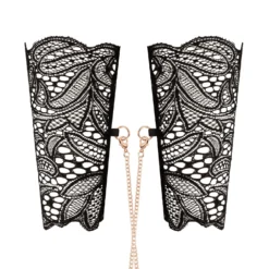 Rosy Gold - Menottes en Dentelle et Collier - Noir