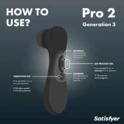Satisfyer Pro 2 Génération 3 - Stimulateur clitoridien - Noir