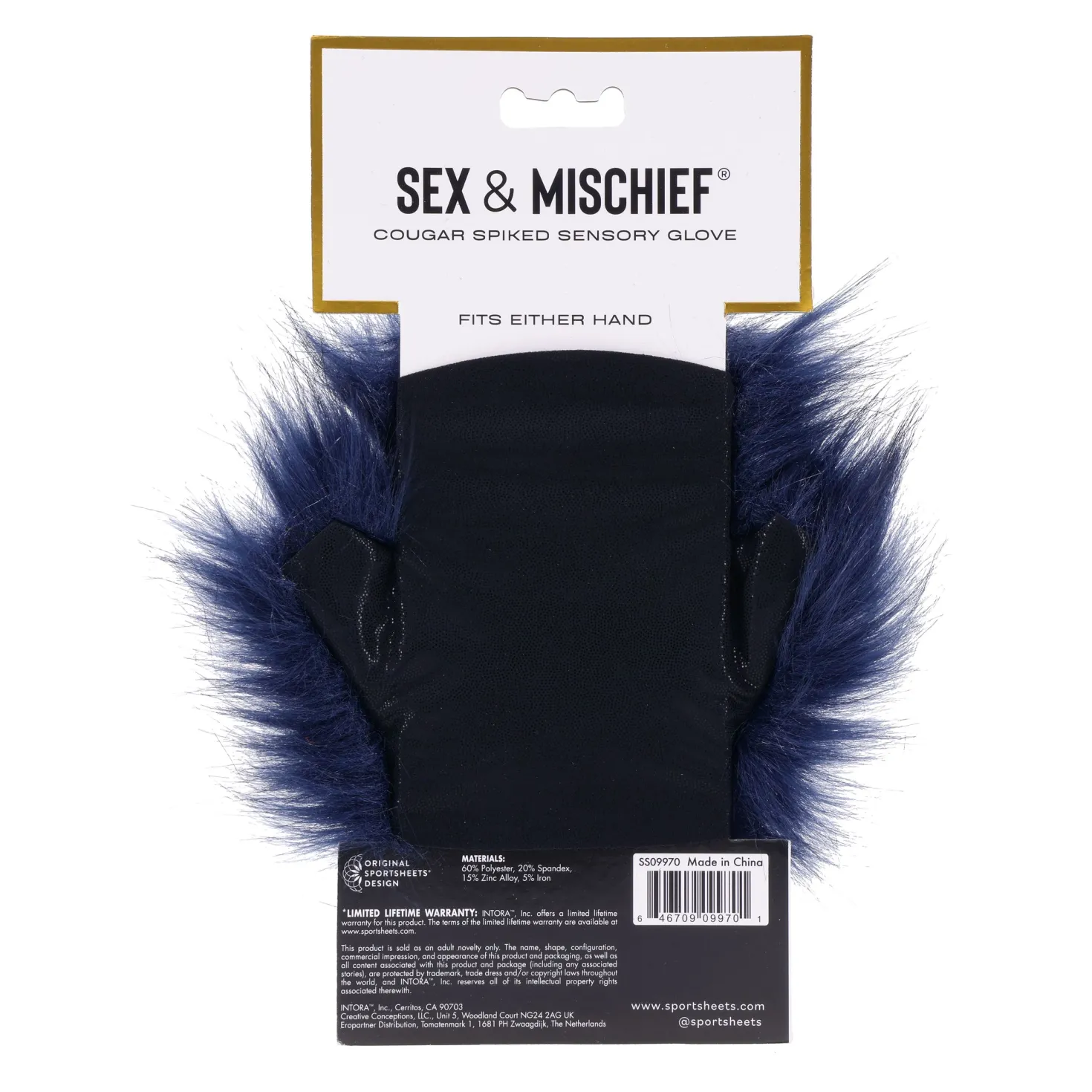 Sportsheets - Gant Sensory à Piques Cougar - Bleu
