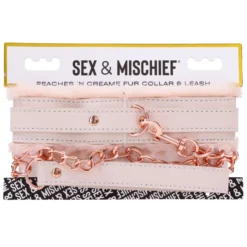 Sportsheets – S&M Peaches ‘n CreaMe Collier en Fourrure & Laisse – Crème