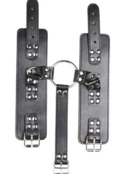 Strict - Ensemble de retenue avec collier et menottes - Noir