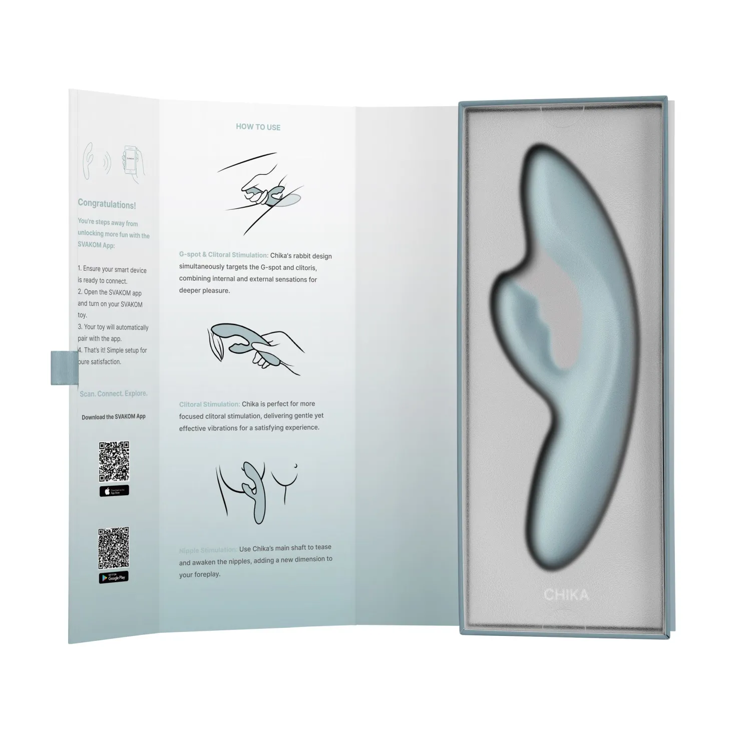 SVAKOM - Chika - Vibromasseur chauffant avec application - Vert