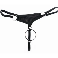 Svenjoyment Underwear - String avec Anneau Pénien Amovible - Noir