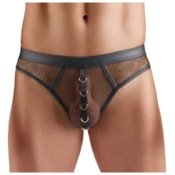 Svenjoyment Underwear - String en Résille Homme - Noir