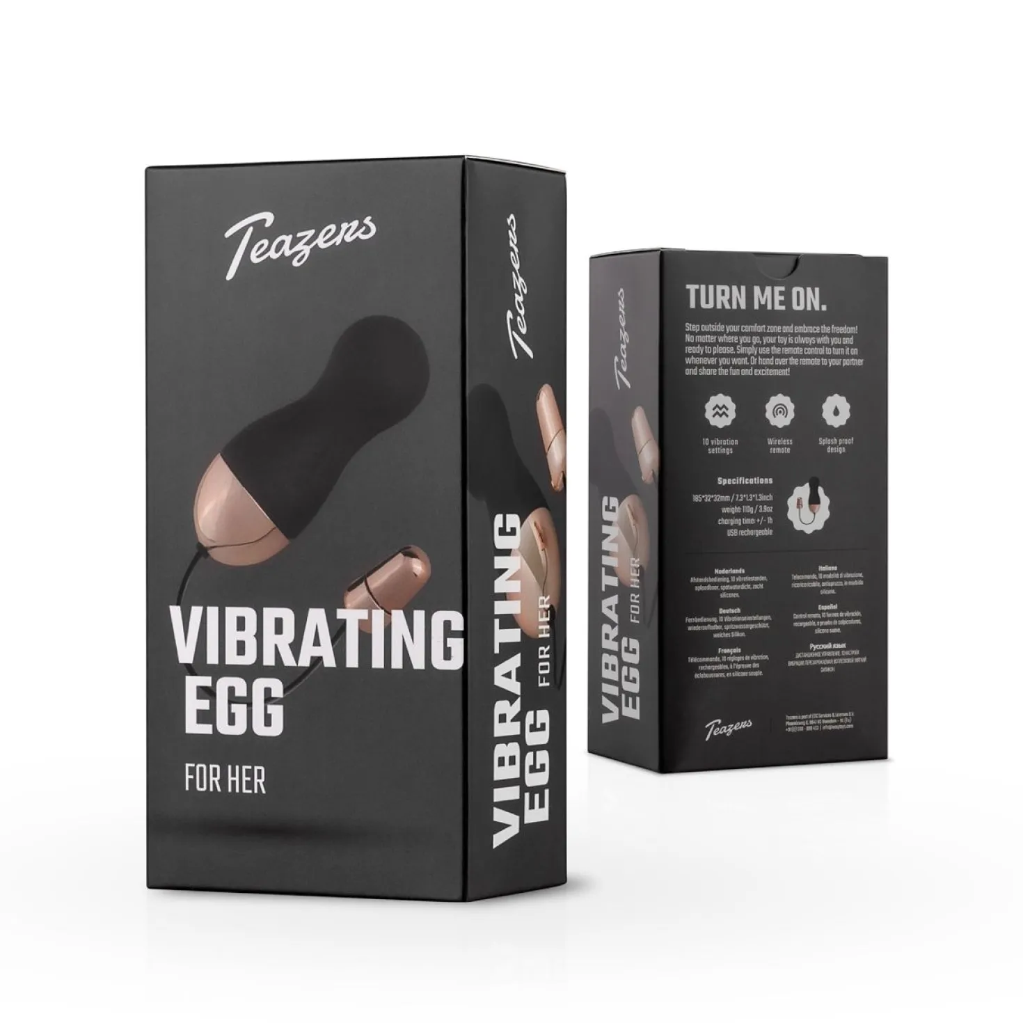 Teazers - Œuf vibrant avec télécommande - Noir