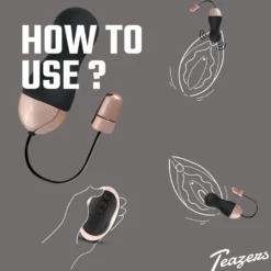 Teazers - Œuf vibrant avec télécommande - Noir