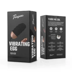Teazers - Œuf vibrant nervuré de forme aplatie avec télécommande - Noir