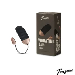 Teazers - Œuf vibrant nervuré de forme aplatie avec télécommande - Noir