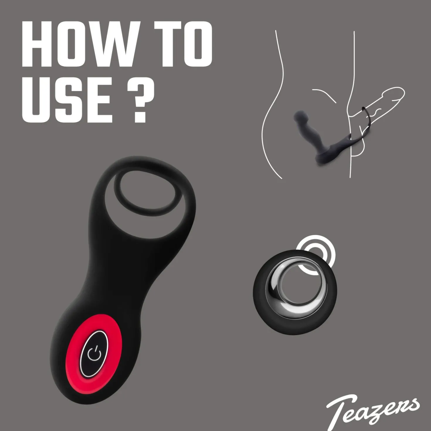 Teazers - Vibromasseur pour prostate avec cockring et télécommande
