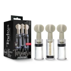 Temptasia - Ventouses à vis pour le clitoris et les tétons - Lot de 3 - Transparent