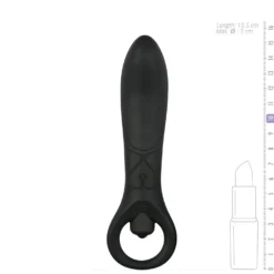 Vibromasseur anal en noir - 15,5 cm