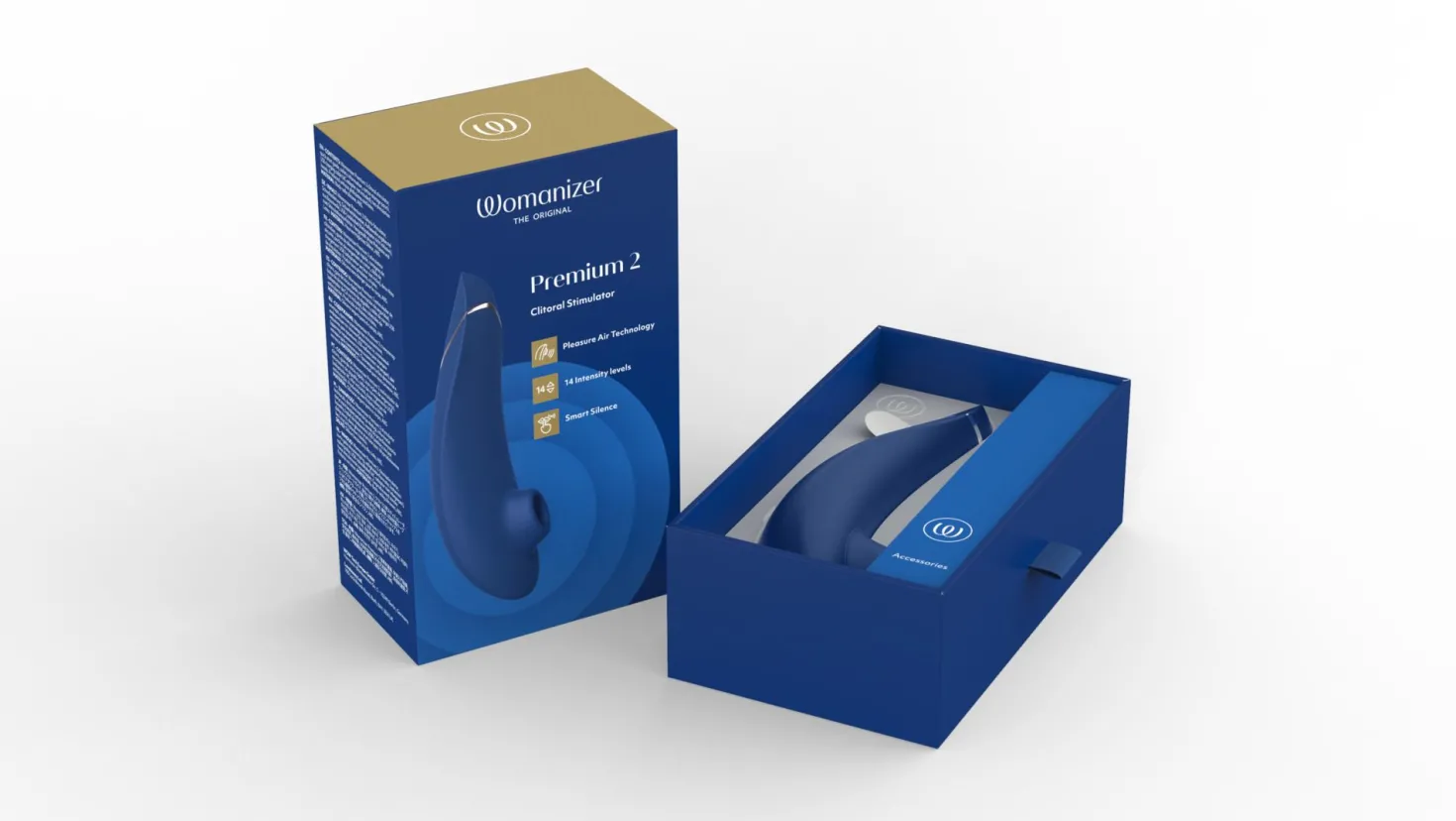Womanizer Premium 2 - Stimulateur clitoridien à air pulsé - Bleu