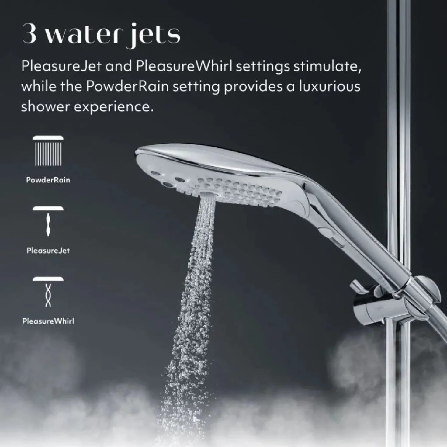 Womanizer Wave - Pommeau de douche pour stimulation clitoridienne - Chrome