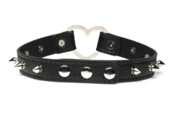 XR Brands - Collier Cœur Piquants - Noir