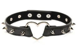 XR Brands - Collier Cœur Piquants - Noir