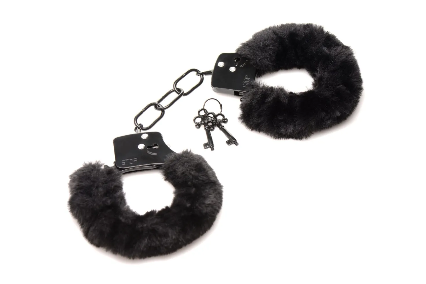 XR Brands - Cuffed In Fur Menottes - Noir