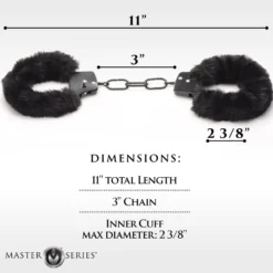 XR Brands - Cuffed In Fur Menottes - Noir
