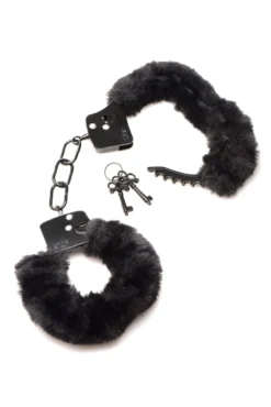 XR Brands - Cuffed In Fur Menottes - Noir