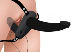 XR Brands - Double gode ceinture vibrant - Noir