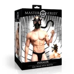 XR Brands - Masque à Gaz Inhalateur avec Bouteille - Noir et Blanc